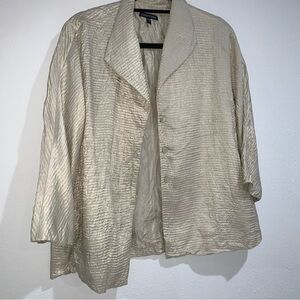 Eileen fisher Elegant champagne gold real silk Women's Jacket size small‎